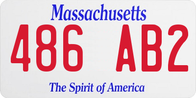 MA license plate 486AB2