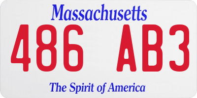 MA license plate 486AB3