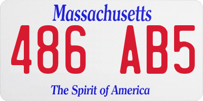 MA license plate 486AB5