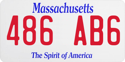 MA license plate 486AB6