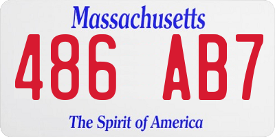 MA license plate 486AB7