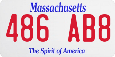 MA license plate 486AB8