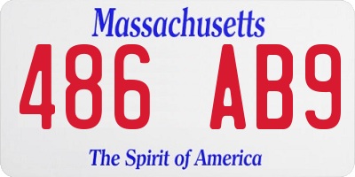 MA license plate 486AB9