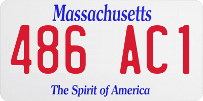 MA license plate 486AC1