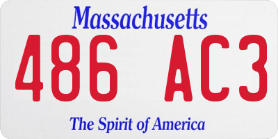 MA license plate 486AC3