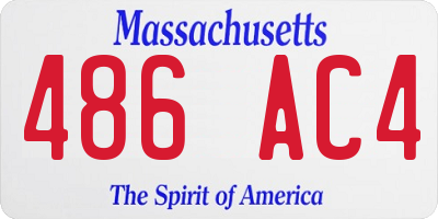 MA license plate 486AC4