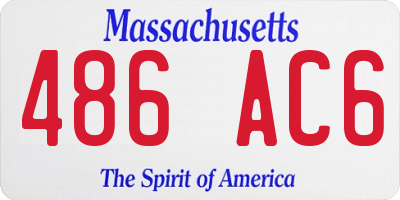 MA license plate 486AC6