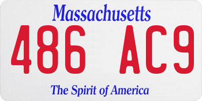 MA license plate 486AC9