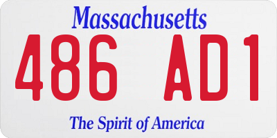 MA license plate 486AD1