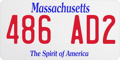 MA license plate 486AD2
