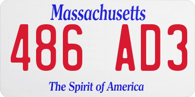MA license plate 486AD3