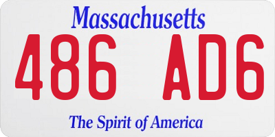 MA license plate 486AD6