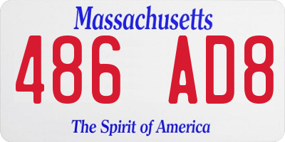 MA license plate 486AD8
