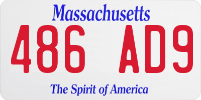 MA license plate 486AD9