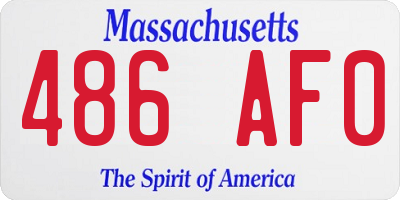 MA license plate 486AF0
