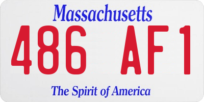 MA license plate 486AF1