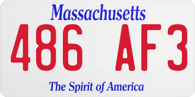 MA license plate 486AF3