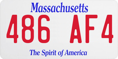 MA license plate 486AF4