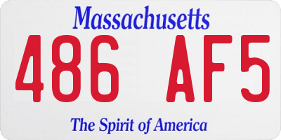 MA license plate 486AF5