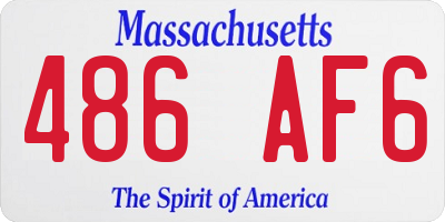 MA license plate 486AF6