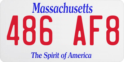 MA license plate 486AF8