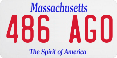 MA license plate 486AG0