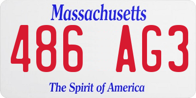 MA license plate 486AG3