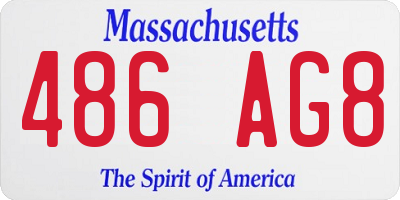 MA license plate 486AG8