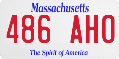 MA license plate 486AH0