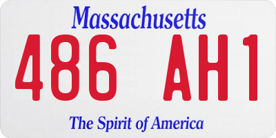 MA license plate 486AH1