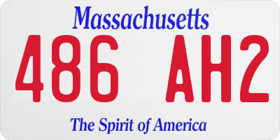 MA license plate 486AH2