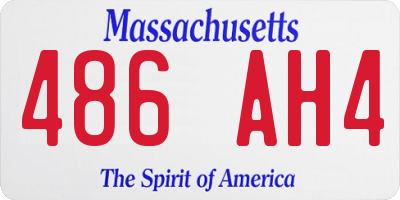 MA license plate 486AH4