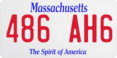 MA license plate 486AH6