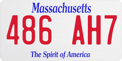 MA license plate 486AH7