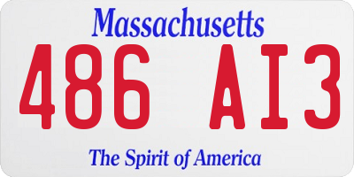 MA license plate 486AI3