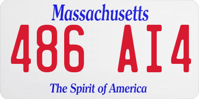 MA license plate 486AI4