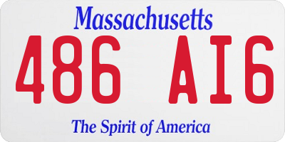 MA license plate 486AI6