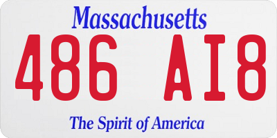 MA license plate 486AI8