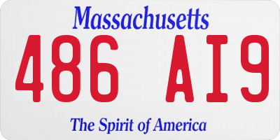 MA license plate 486AI9