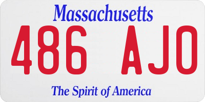 MA license plate 486AJ0