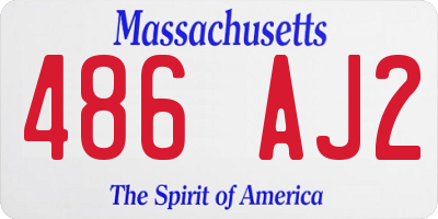 MA license plate 486AJ2