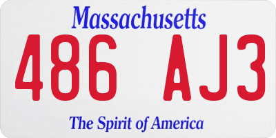 MA license plate 486AJ3