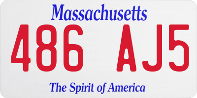 MA license plate 486AJ5