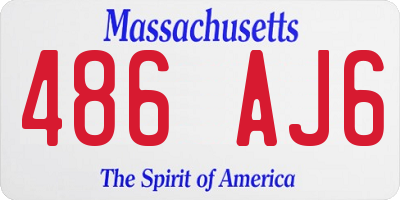MA license plate 486AJ6