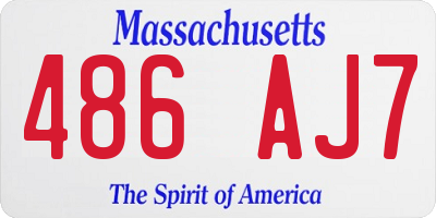 MA license plate 486AJ7