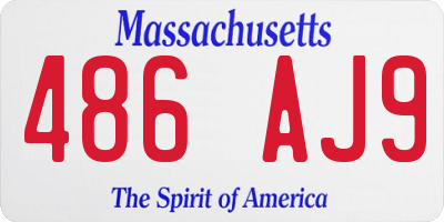MA license plate 486AJ9