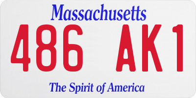 MA license plate 486AK1