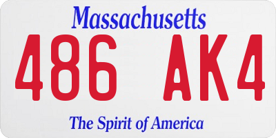 MA license plate 486AK4