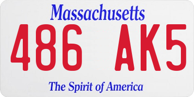 MA license plate 486AK5