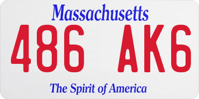 MA license plate 486AK6